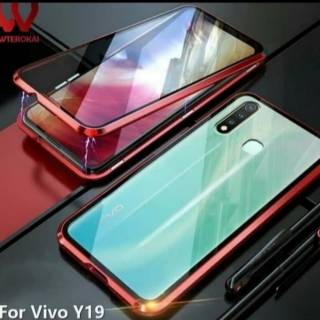 CASE MAGNET VIVO Y19 NEW 2021 DUOBLE KACA  DEPAN  BELAKANG  