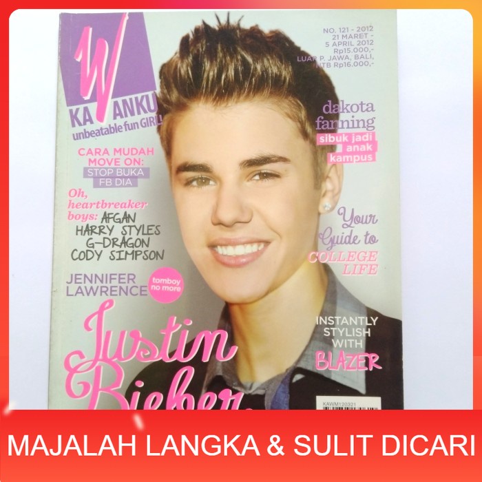 Majalah KAWANKU No.121 Mar 2012 Cover JUSTIN BIEBER Langka