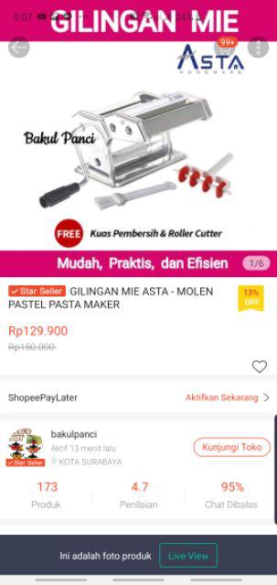 Gilingan Mie Asta - Molen Pastel Pasta Maker