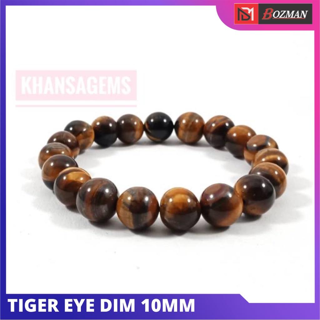 Gelang Tangan Natural Tiger Eye Atau Biduri Sepah Aneka Diameter 6mm 8mm 10mm 12mm