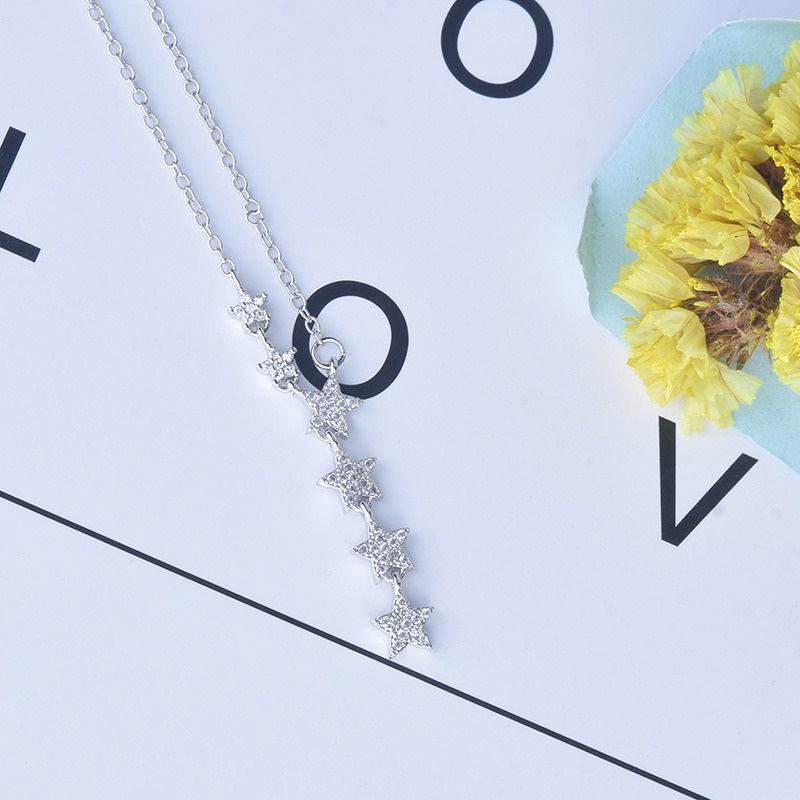 [Ready Stock]Fashion Personality Silver-Plated Diamond XINGX Necklace