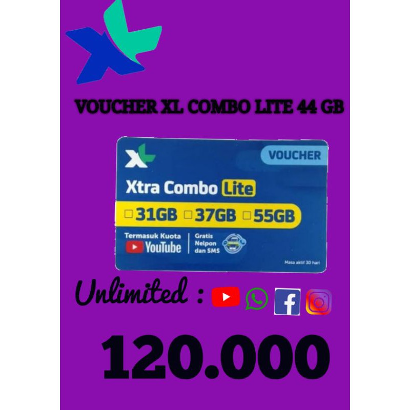 VOUCHER GESEK XL EXTRA COMBO LITE 44GB