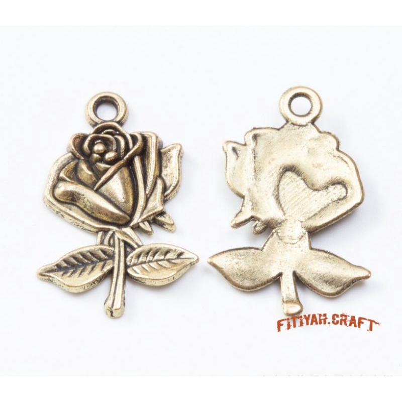 CHARM ALLOY AKSESORIS TAMBAHAN KERAJINAN BENTUK MAWAR