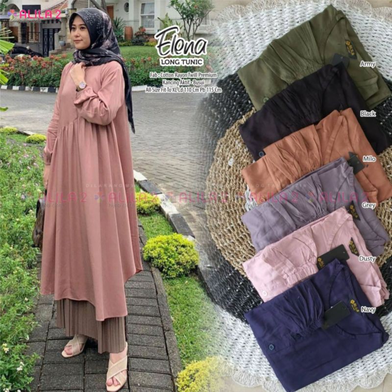 HIJABBSTORY Aneana Tunic Tunik All1 Ld 105 Allsize Tosaile Crepe Kekinian Cantik Ootd Hijab Grosir M