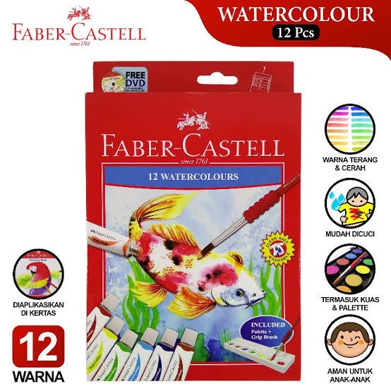 

Bergaransi Set 12 Warna Cat Air Faber Castell Watercolours Diskon