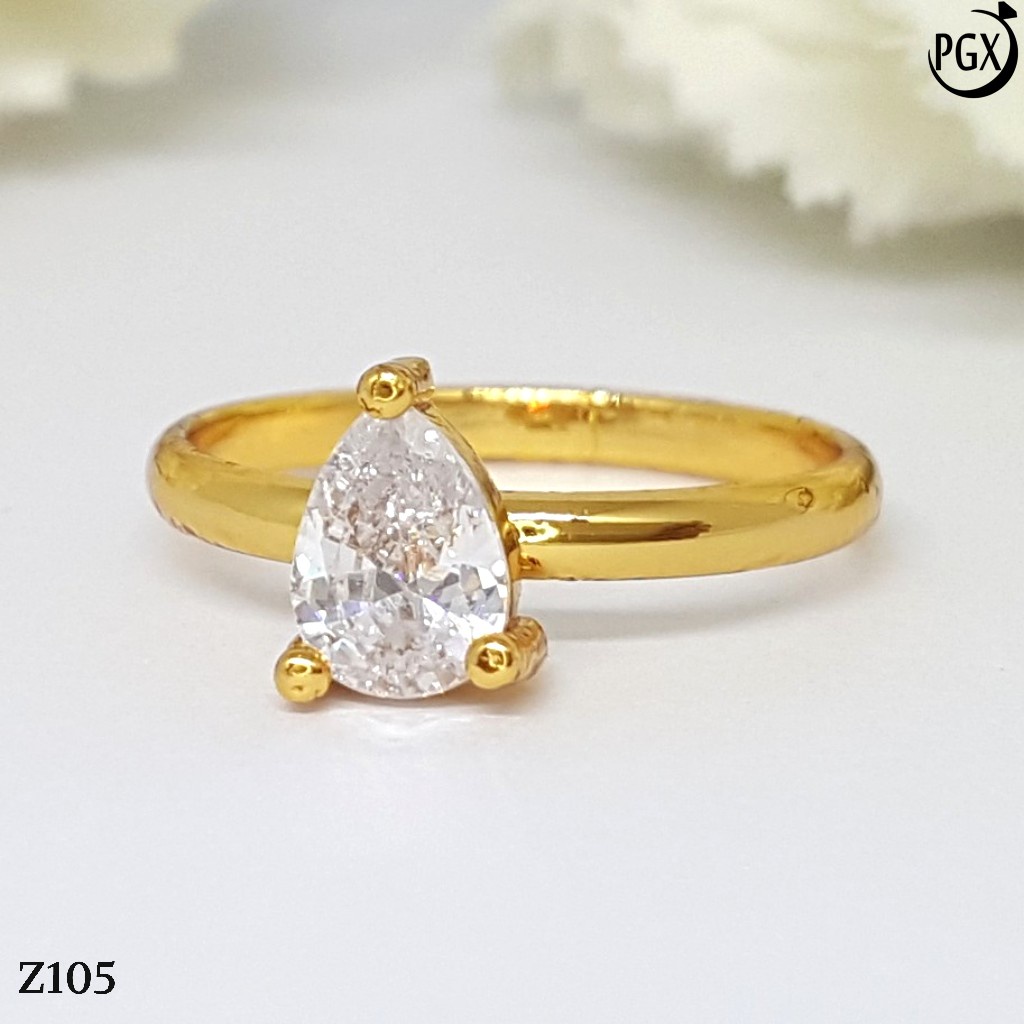 PGX Cincin Xuping Wanita Lapis Emas Aksesoris Perhiasan Fashion Premium - Z105