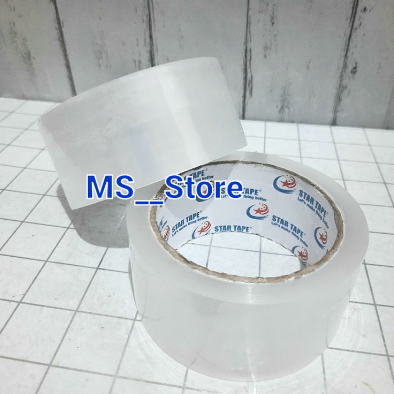 

Lakban bening 90 yard isolasi selotip 45mm Daya Lengket Kuat