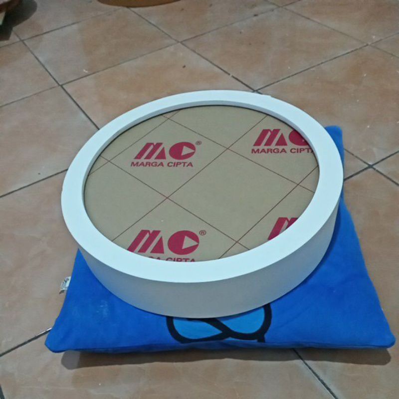 Pigura bulat putih D40 akrilik pigora mahar frame bulat mahar rustic