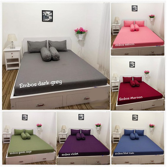 Sprei Homemade Polos Embos 120 160 180 Seprei Halus Adem Tidak Luntur