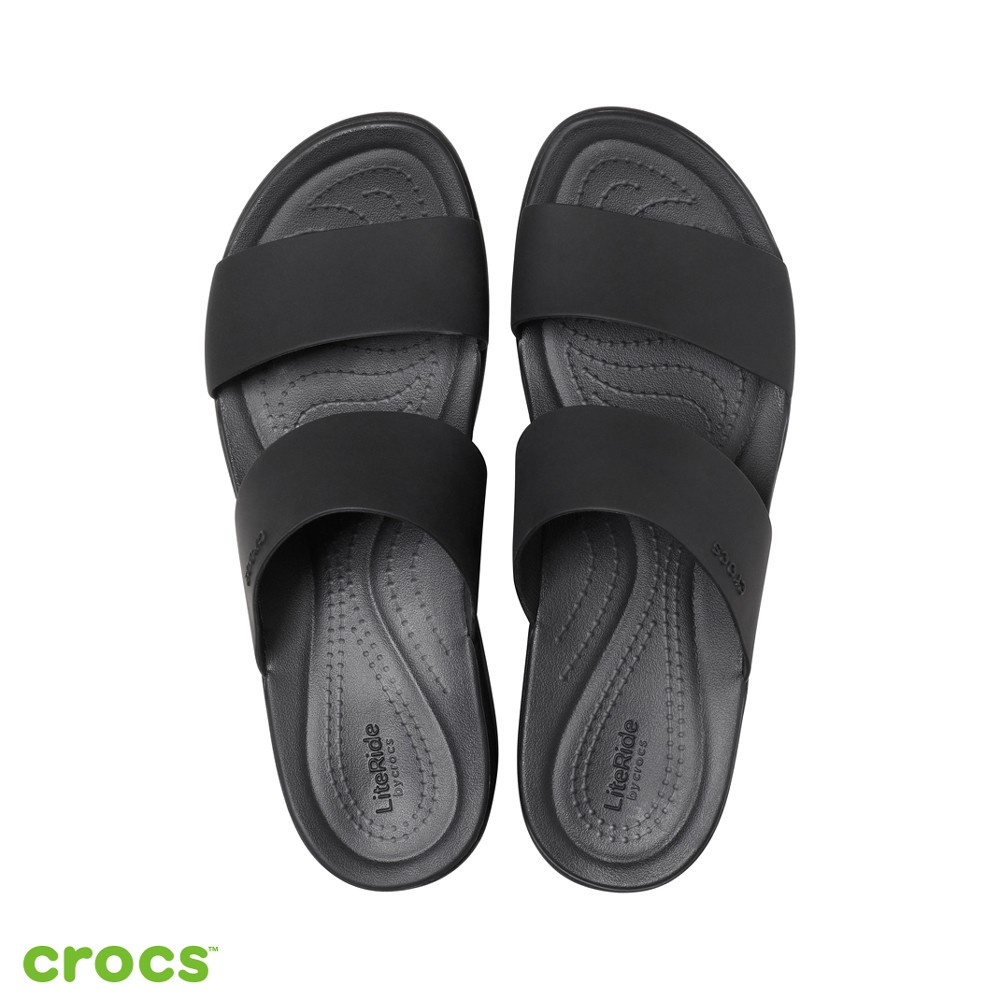 CROCS BROKLYN SLIDE / SANDAL WANITA / FASHION WANITA / FASHION KOREA - BLACK 206219-060