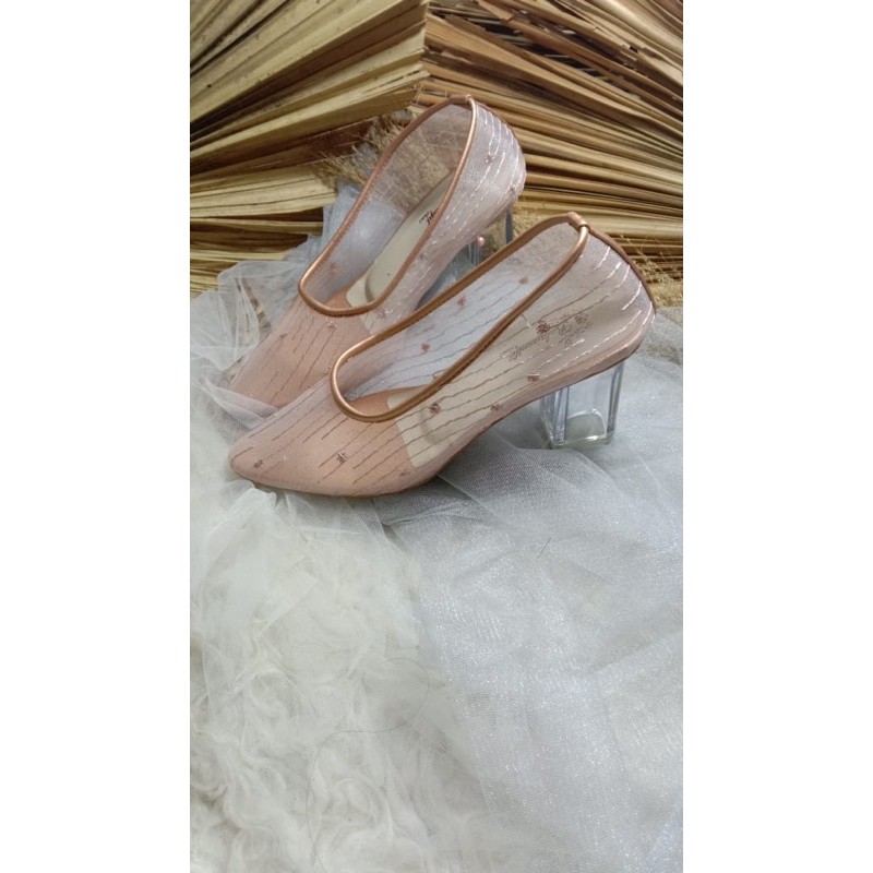 sepatu kalia rosegold 7cm hak kacaa