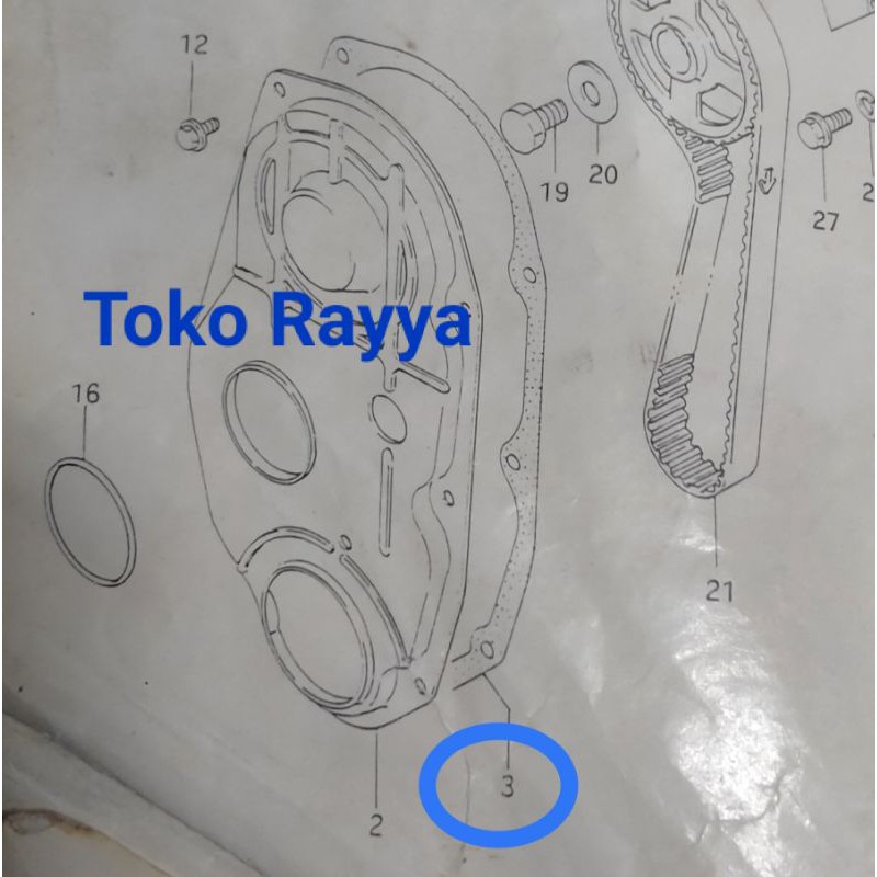 GASKET TIMING BELT COVER CARRY 1.0 FORSA JIMNY KARIMUN KOTAK ORIGINAL SGP