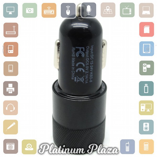 Quick Car Charger Dual USB 2.1A 1.0A - Black`6G7G7K-