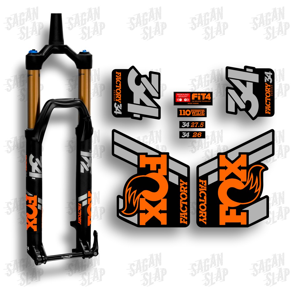  Stiker  FOX 34 Factory 2021 Sticker Decal Fork Sepeda  Mtb  