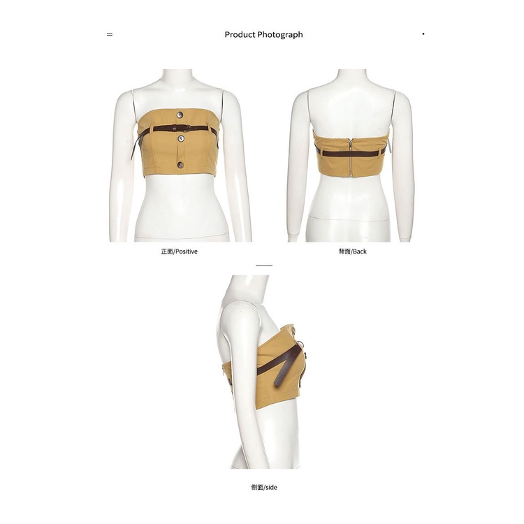 #Sisjuly# Wanita Retro Fashion Temperamen Suit Tube Top Slim Pinggang Tinggi Rok Pendek Kepribadian