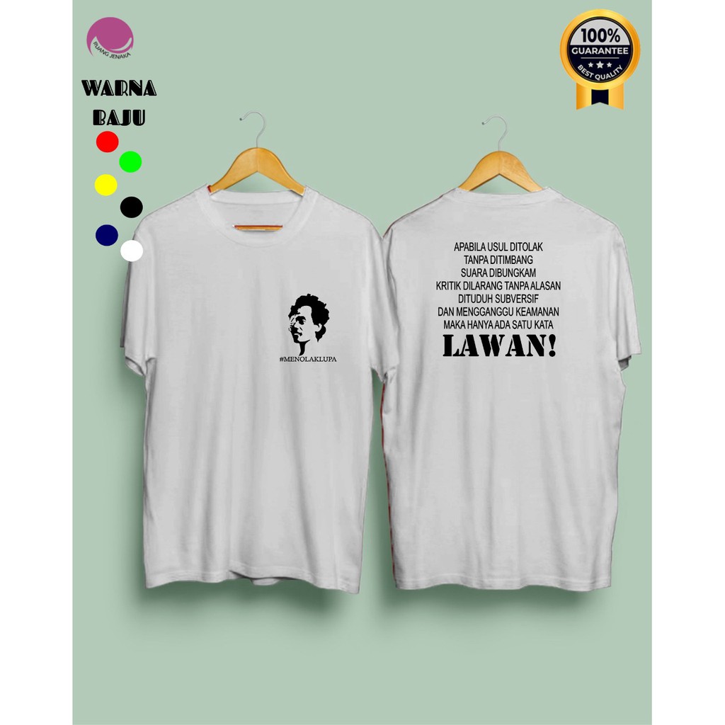 KAOS WIJI THUKUL AKTIVIS DISTRO HANYA ADA SATU KATA LAWAN