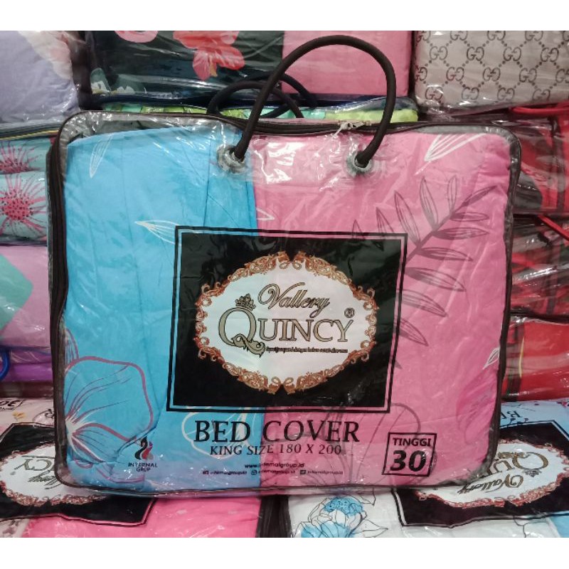 Bedcover Vallery Quincy King Ukuran 180x200 cm Tinggi 30 Cm Kualitas Premium By Internal Grup