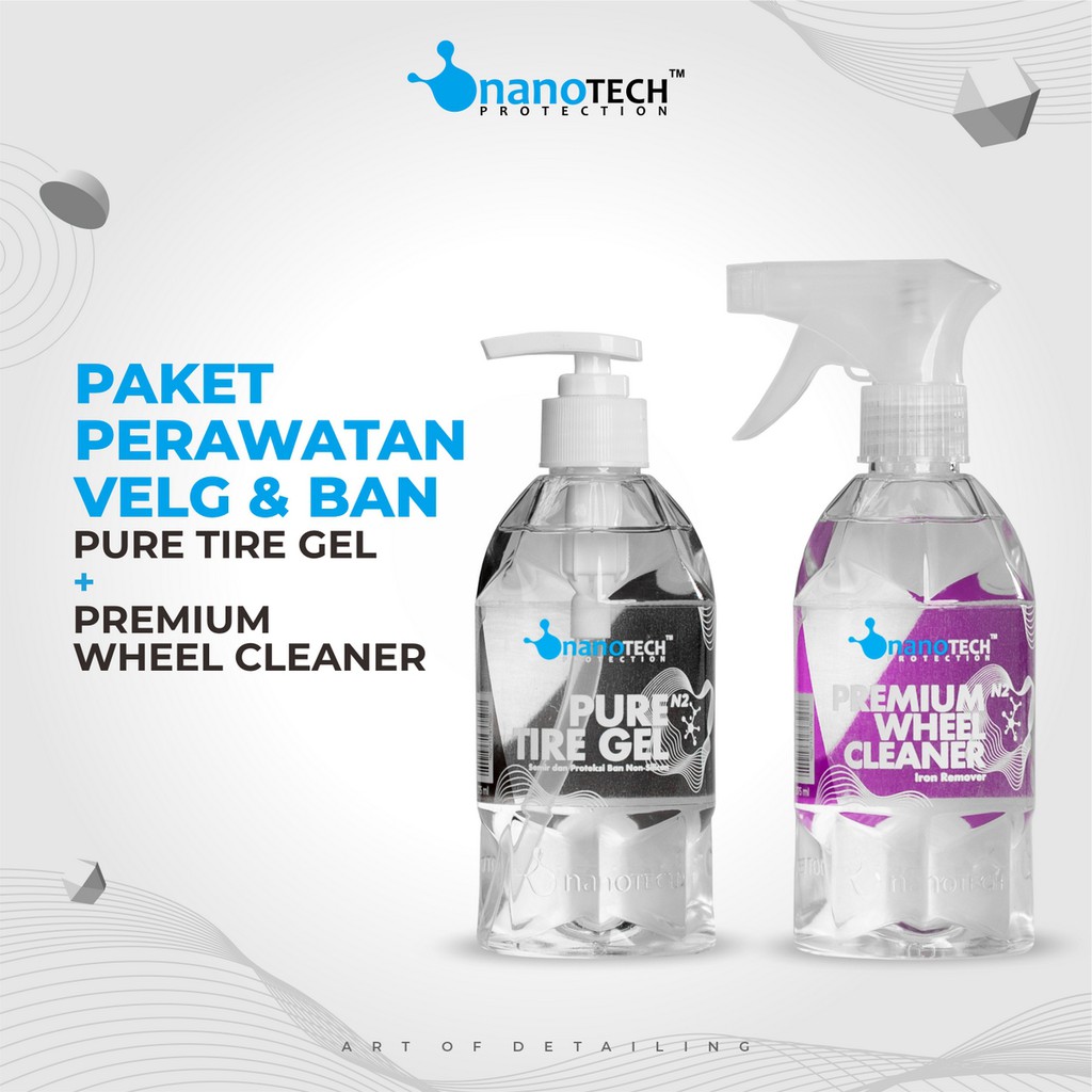 Pembersih Pengkilap Velg &amp; Ban / PAKET - nanoTECH PROTECTION - Iron Remover - PREMIUM WHEEL CLEANER - Pembersih Cakram - Pembersih Karat - Penghilang Karat - Semir Ban - TIRE GEL - Tire Dressing - Tire Gell - Paket (PWC+PTG)