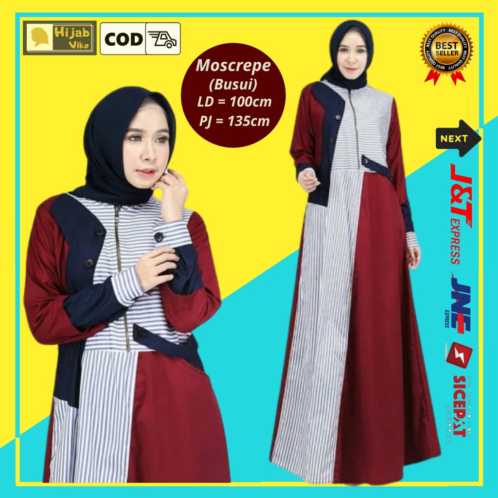 Baju Gamis Wanita Muslim Terbaru Abidah Dress Termurah