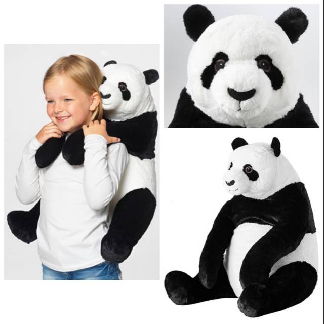 Boneka Panda DJUNGLESKOG, IKEA, Bahan 100% serat poliester, halus dan lembut, size : 47cm