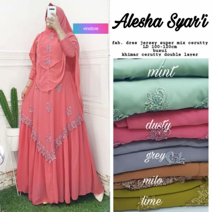 ALESHA SYARI CERUTY BABYDOLL SYARI BUSUI GAMS SYARI POLOS GAMIS JUMBO