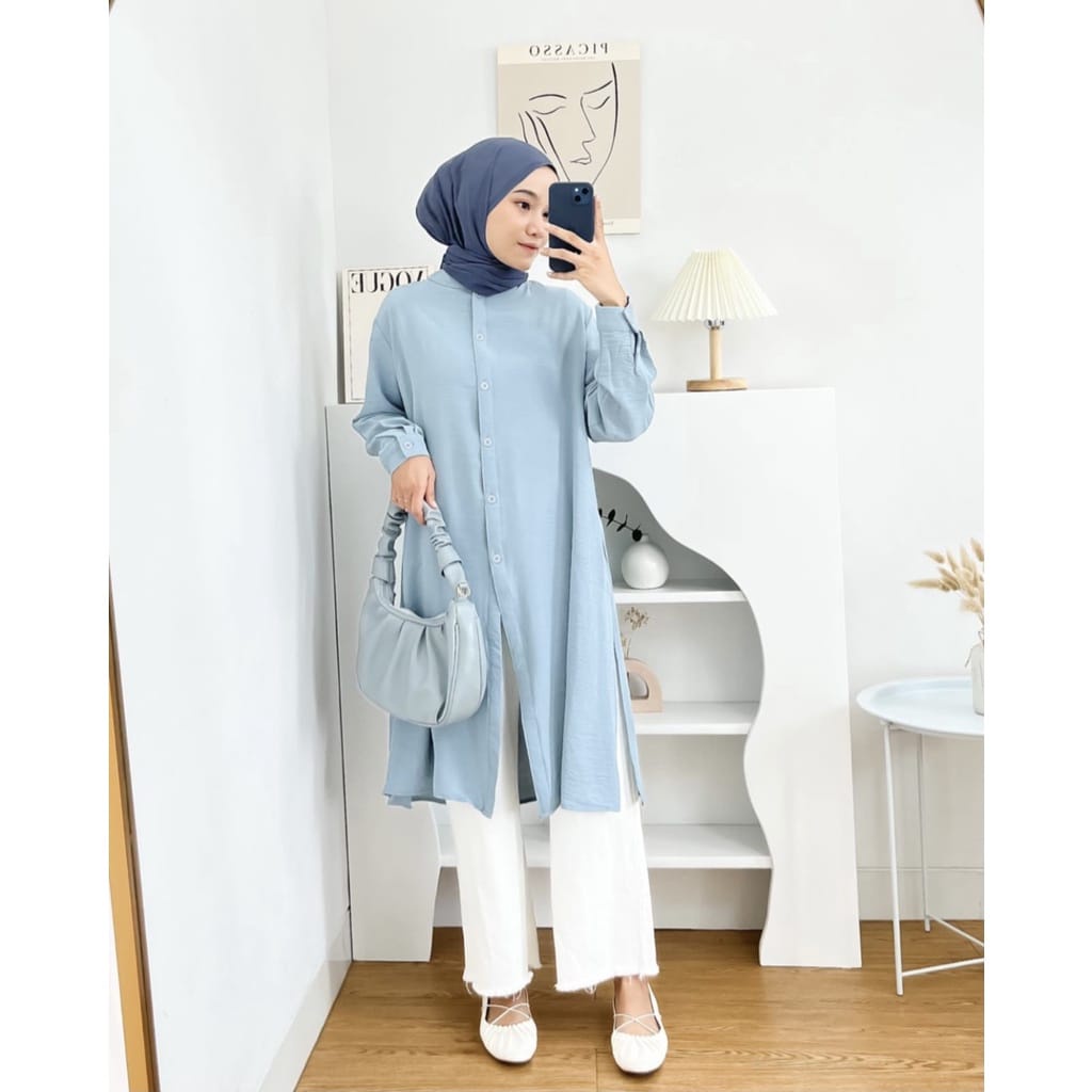 BEFAST - ZEC OOTD Tunik Wanita AGIA / Kanaya Tunik / Tunik Wanita Model Terbaru / Pakaian Muslimah / Tunik Polos Formal / Fashion Remaja ABG Kekinian / Tunik Casual Wanita / Outfit Wanita Hijab / Long Tunik Termurah / Terlaris