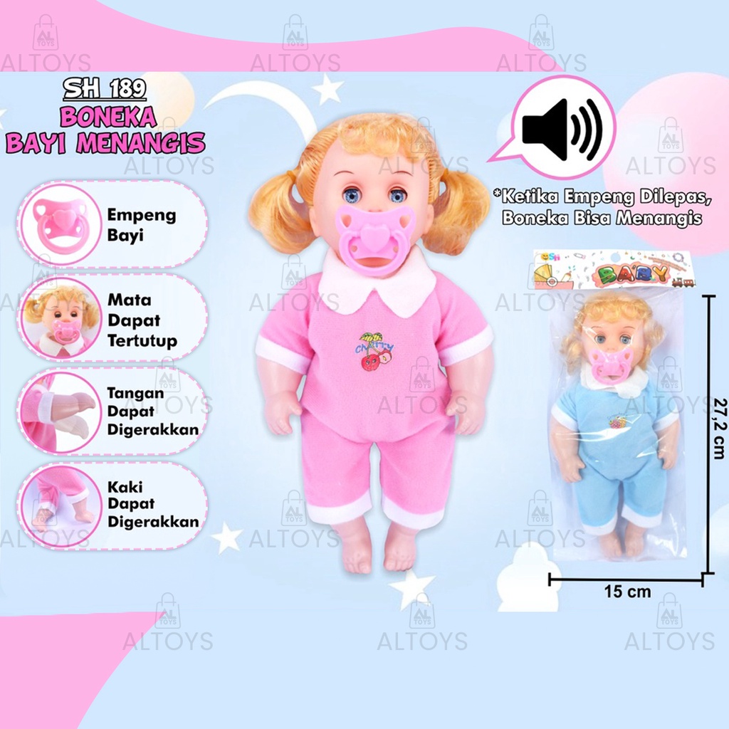 MAINAN BONEKA DOT MENANGIS DAN BISA MENUTUP MATA SH189