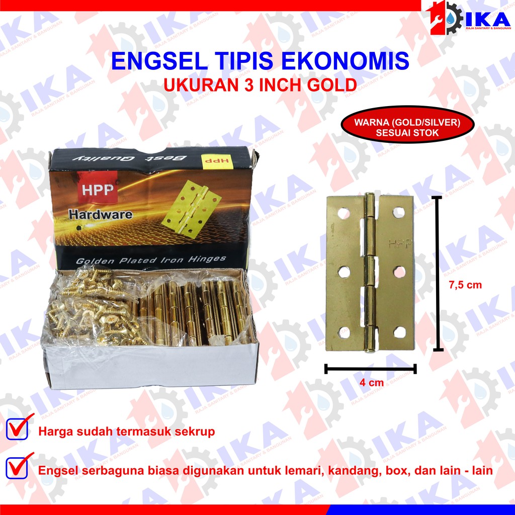 Engsel TIPIS KUNING KANDANG 3&quot; 21/2&quot; 2&quot; (HARGA PABRIK PER LUSIN TIDAK DIECER) Murah Kuat Kotak Box