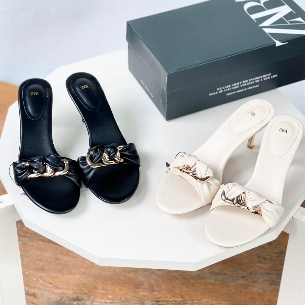 ZARA SANDAL HAK WANITA ZARA HEELS WITH CHAIN ZR 779