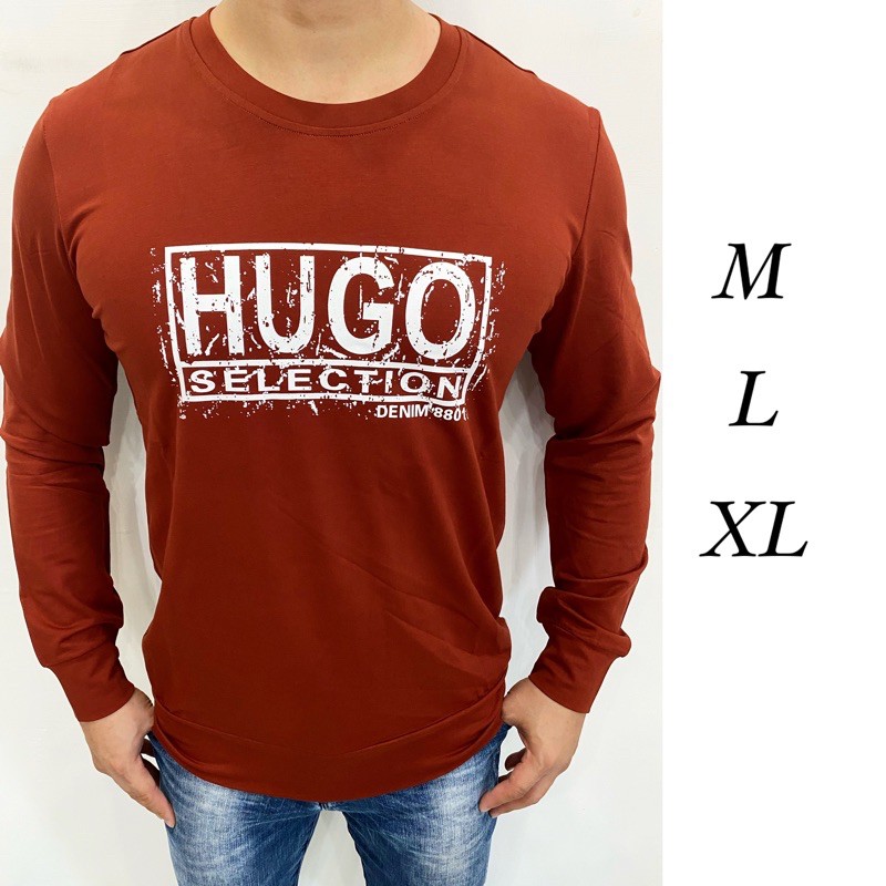 Kaos Tangan Panjang Cowok Hugo Import Premium