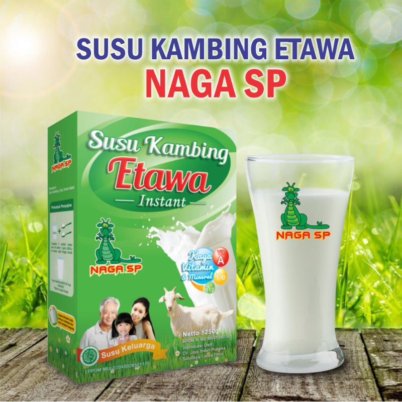 

Susu Kambing Etawa Naga SP Bubuk Murni Terapi Penyembuhan Asam Lambung Asma TBC dan Paru-paru Kemasan 250GRAM