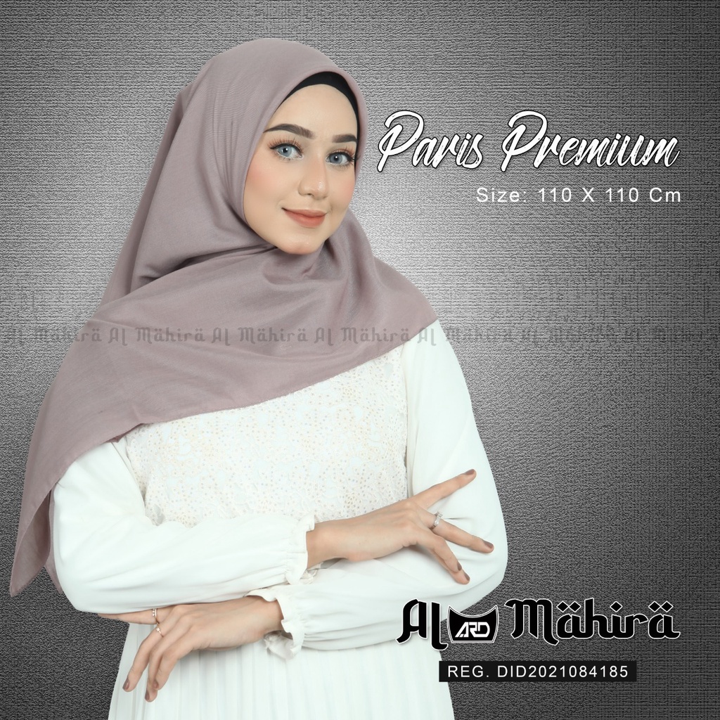 Hijab Segi Empat Paris Premium Polos Original | Jilbab Segi Empat Paris Premium Jahit Tepi Anti Letoy | 100% Al Mahira