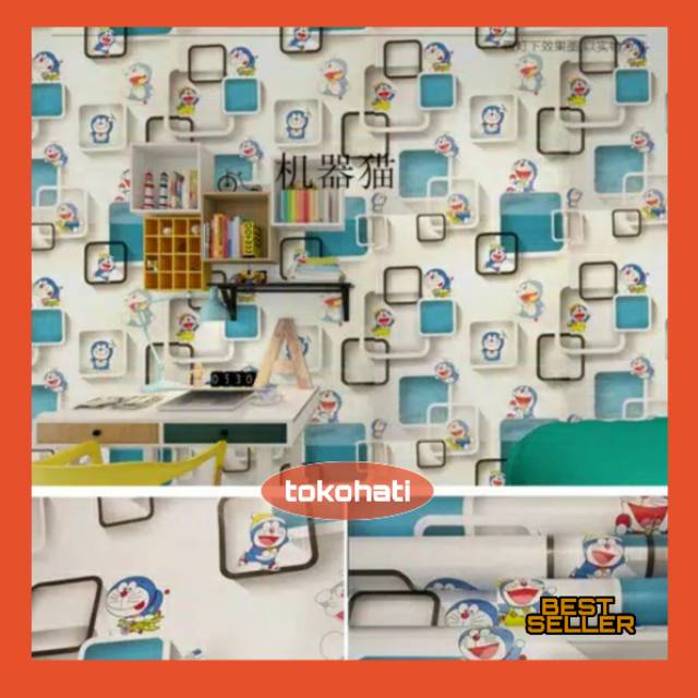 Wallpaper dinding doraemon 3D,wallpaper doraemon