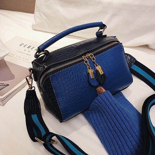  Tas  Selempang Wanita DROP3410 Blue Wide Shoulder Strap 