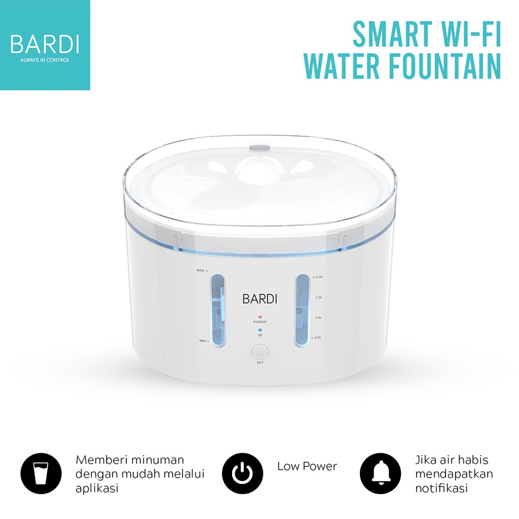 BARDI Smart Water Fountain WiFi Dispenser Minuman Anjing &amp; Kucing