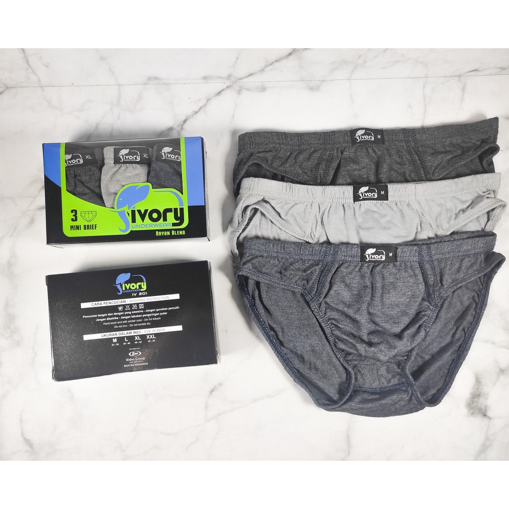 Isi 3 Celana Dalam Pria IVORY by Rider / CD Laki Dewasa IVORY