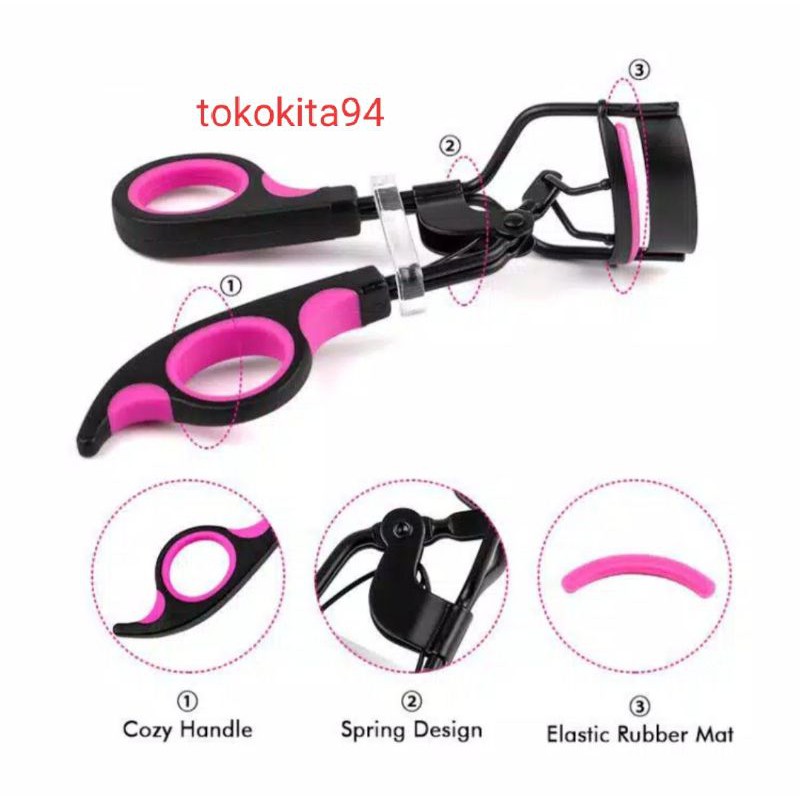 (Jakarta)Penjepit Bulu Mata Lentik Eye Curler - Black Pink Hitam Pink - Eyelash Curler New