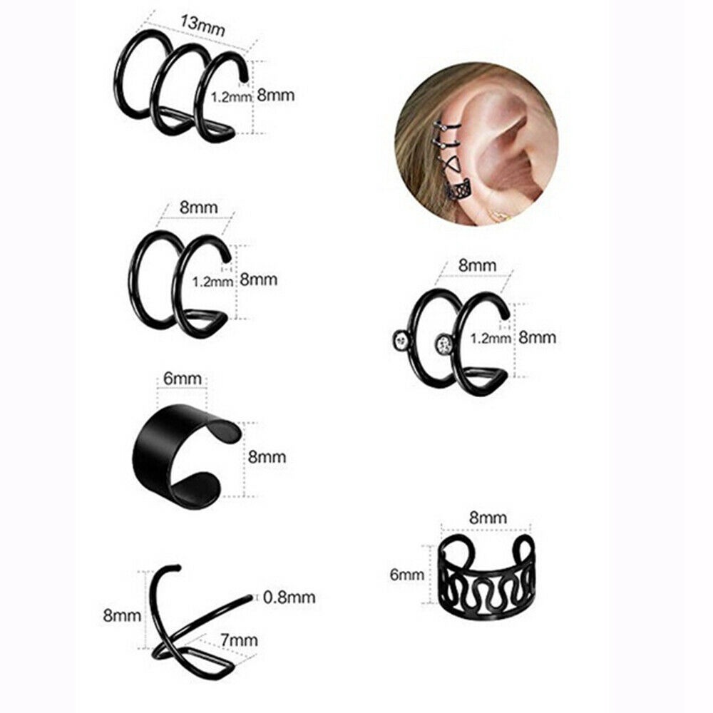 12 Pasang / Set Anting Klip Tanpa Tindik Bahan Tembaga Untuk Wanita