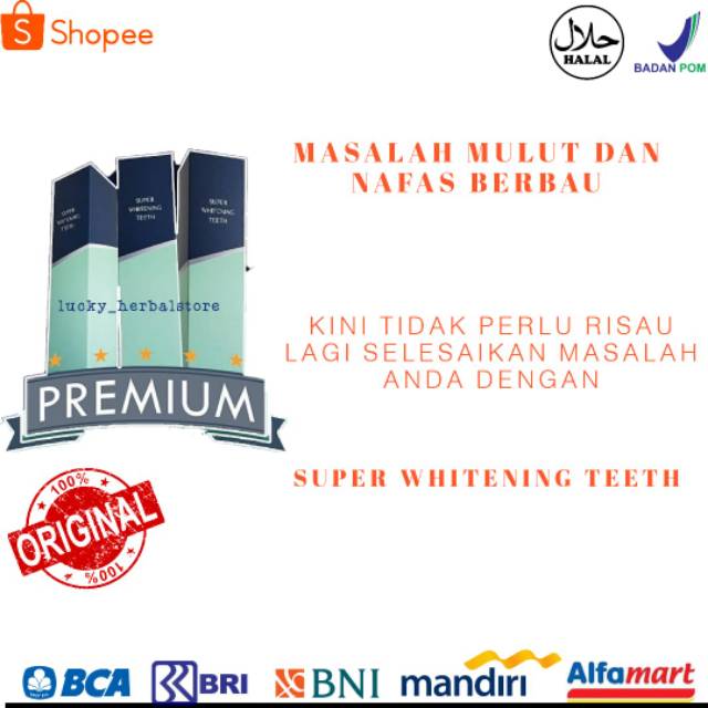 SUPER WHITENING TEETH Original Asli Pemutih Gigi Herbal