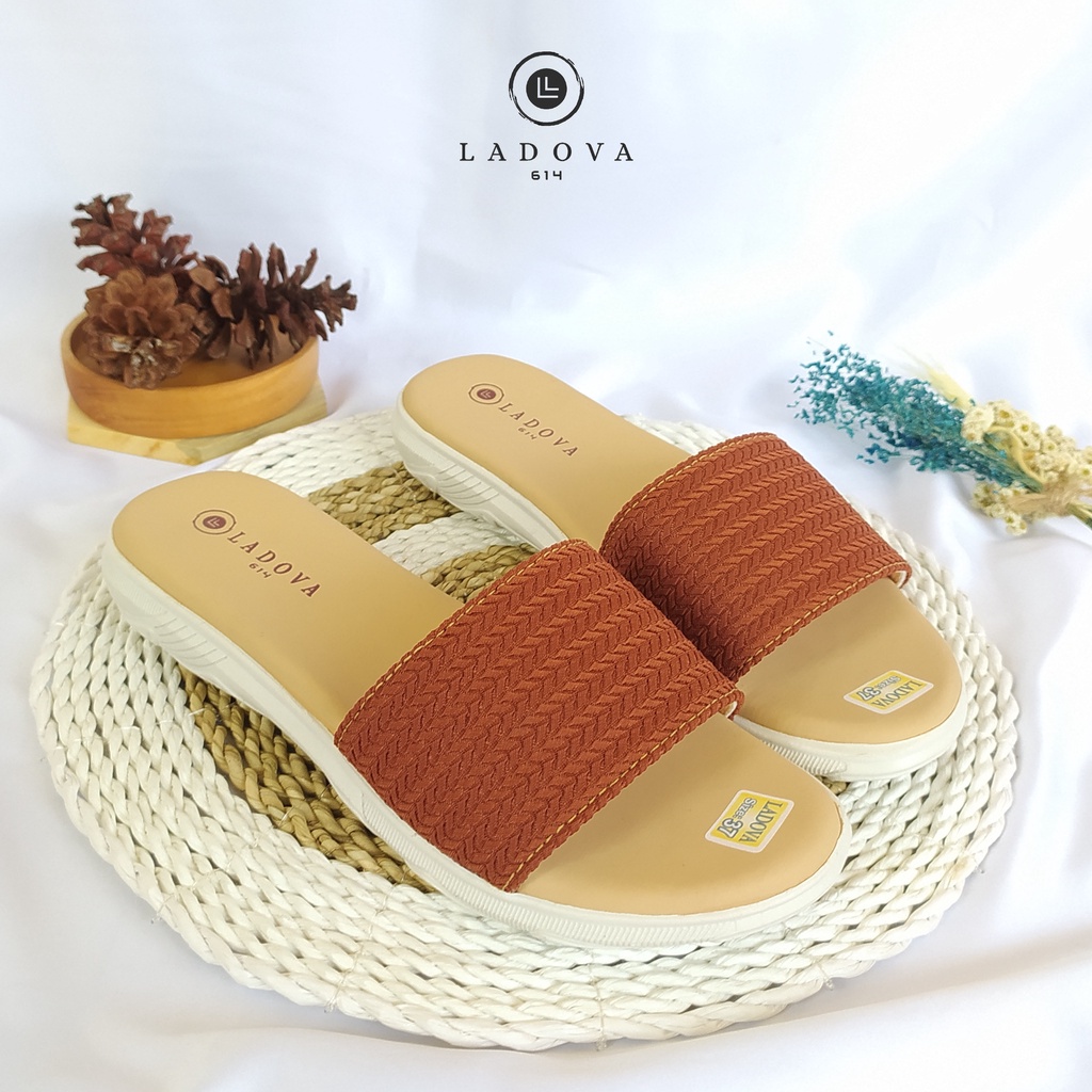 SANDAL SLOP RAJUT WANITA DIXIE DISTRO ORIGINAL LADOVA / SANDAL SELOP WANITA RAJUT TERBARU-TAN