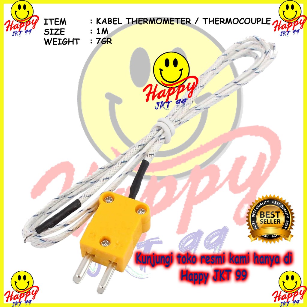 [ HAPPY JKT 99 ] K TYPE THERMOCOUPLE PROBE SENSOR PANAS SUHU 20 SD 500 DERAJAT GEPENG