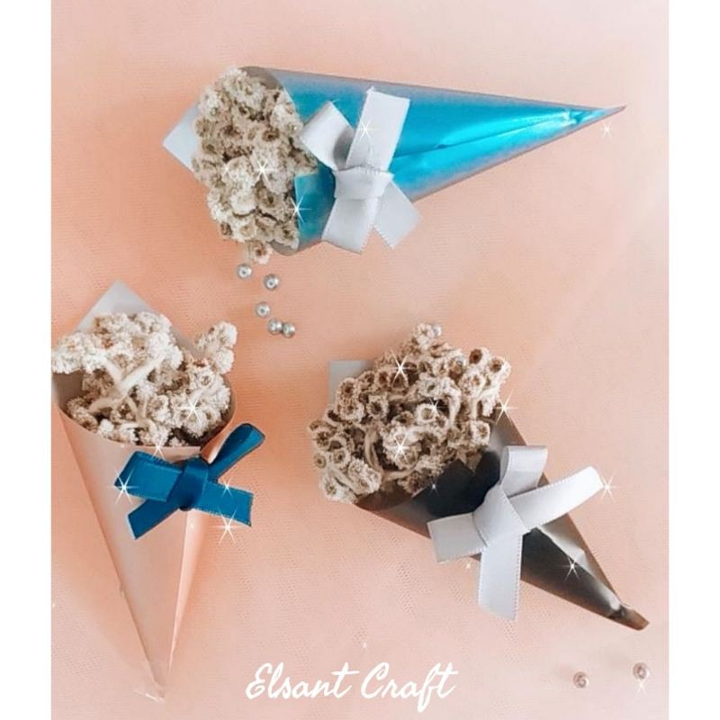 mini buket dried flowers | bouquet flowers |Dried flower| souvenir bunga| souvenir nikah