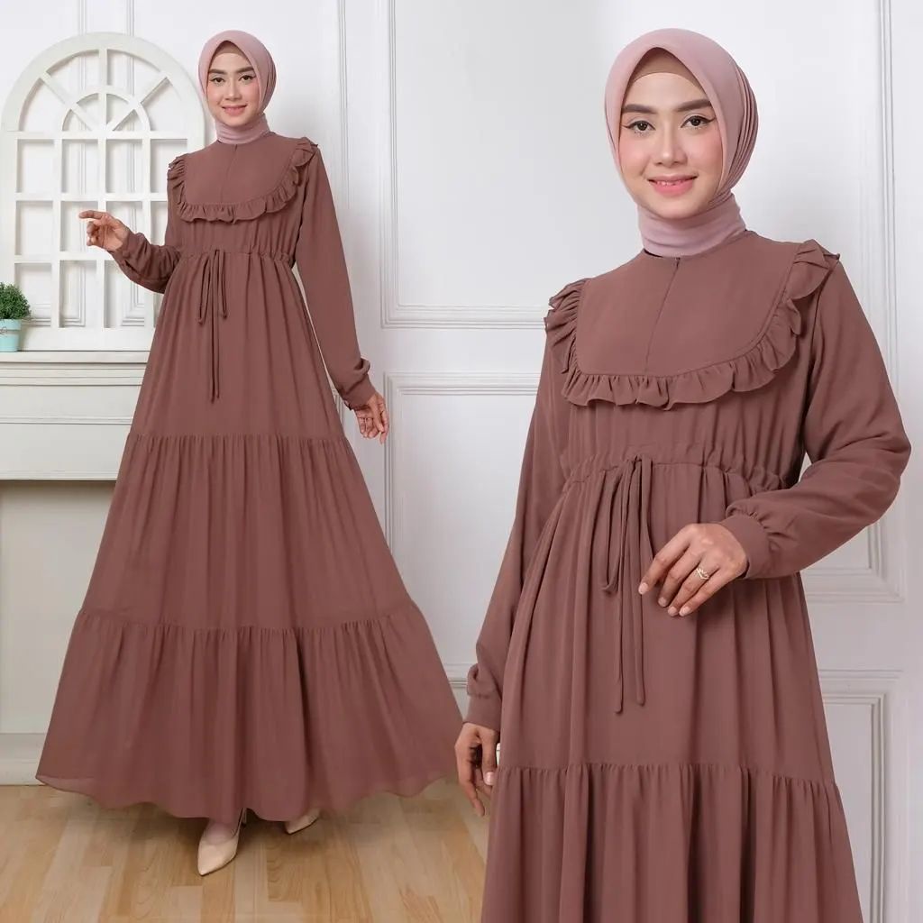 [Bisa bayar ditempat] gamis katun Renda Risma