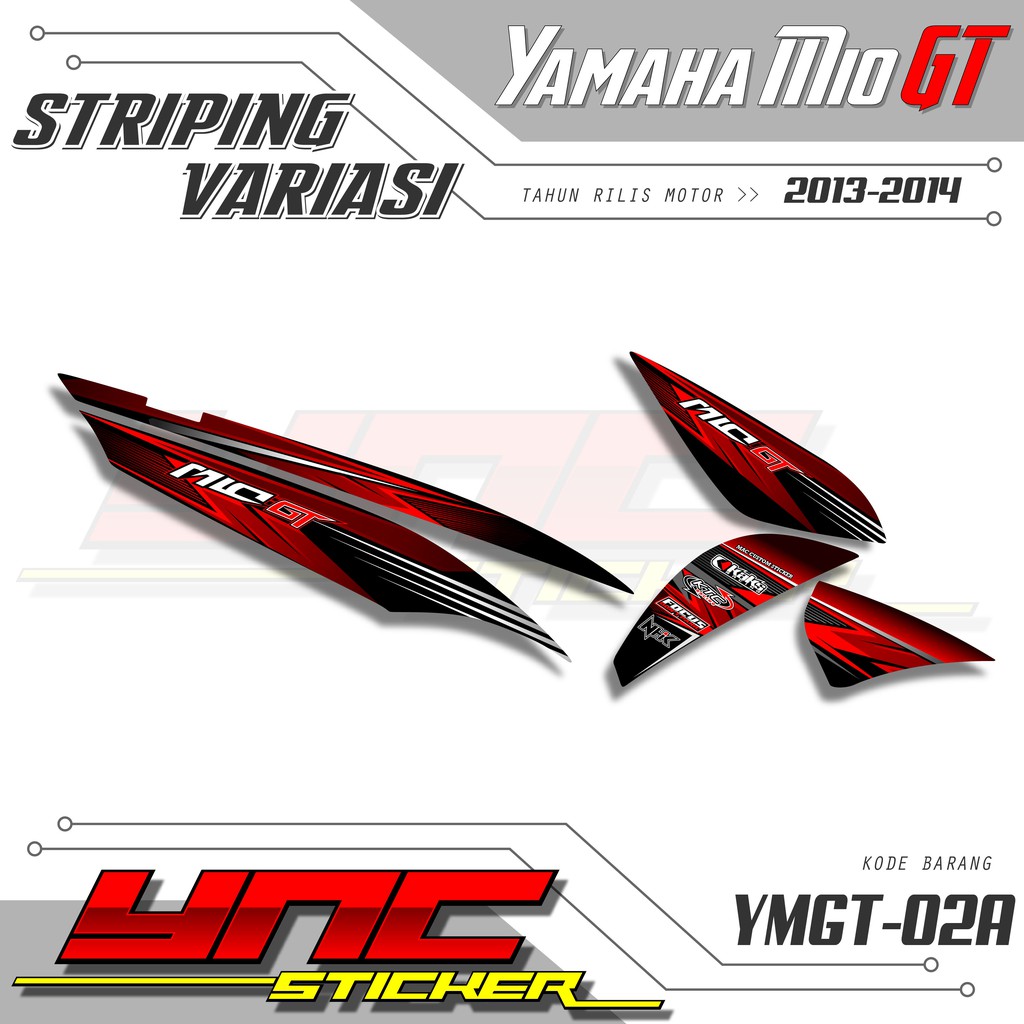 STIKER STRIPING MIO GT STICKER VARIASI MIO GT TAHUN 2013-2014 - YMGT 02