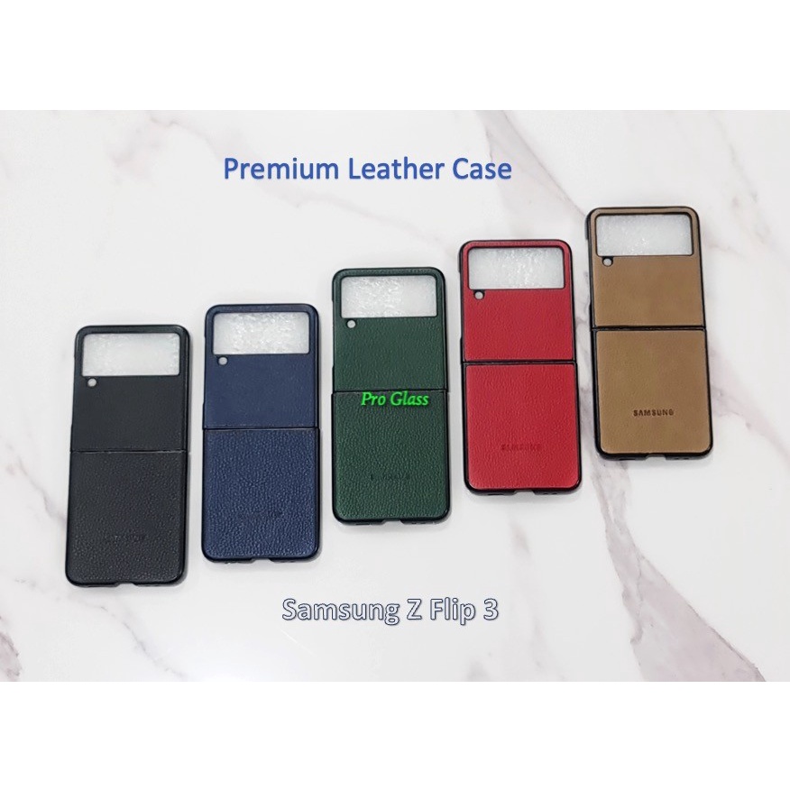 Samsung Galaxy Z Flip 3 Premium Leather Hard Case Full Cover