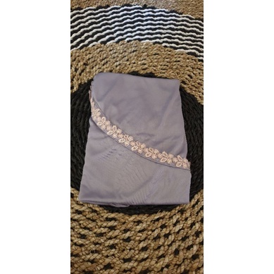 rizfaimelda-(COD)Jilbab Instan Jumbo Serut Renda KupuKupu Hijab Mawadah Jersey-abu muda