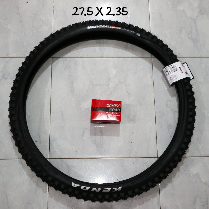 PAKET BAN SEPEDA MTB 27.5 X 2.35 KENDA NEVEGAL SPORT BAN DALAM JENIS PENTIL MOTOR