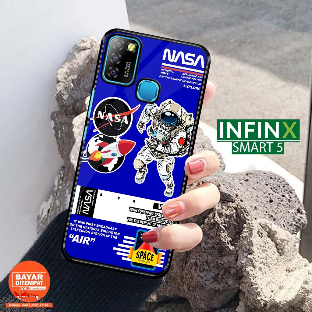 [HK19] - Case HP INFINIX SMART 5 - CASE MOTIF NASA ASTRONOT - Hardcase Premium Glossy - Casing - Sil