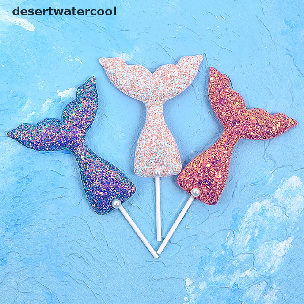 Deid Topper Kue Cupcake Motif Mermaid Untuk Dekorasi Pesta Ulang Tahun / Pernikahan