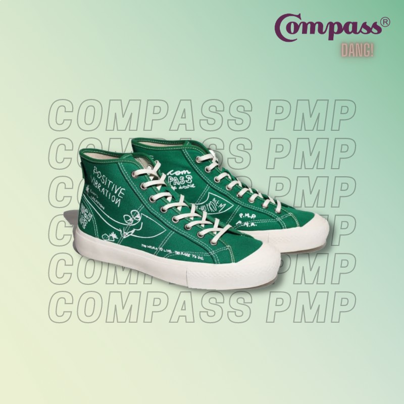 Sepatu Pria Compass series Hi (Green and White) with PMP-1